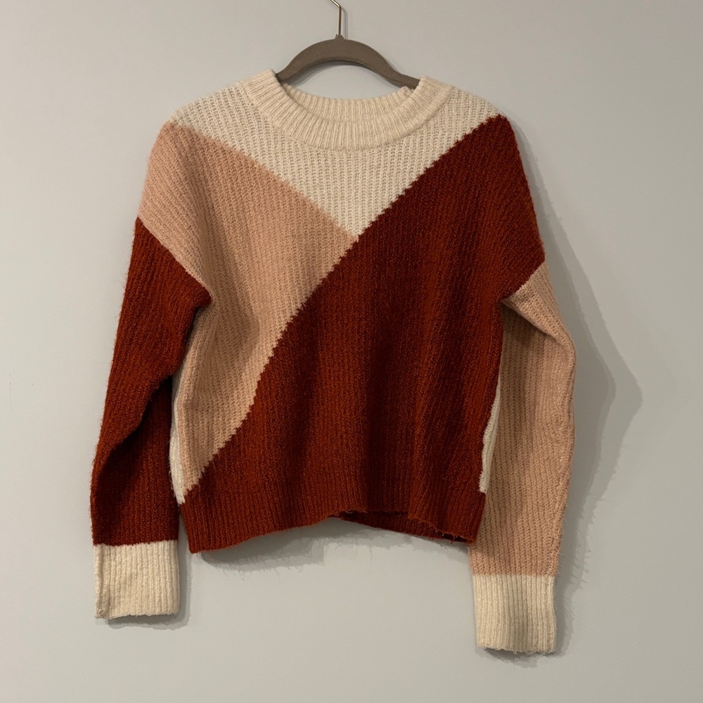Elegant Colorblock Crew Neck Sweater